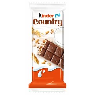 Kinder Country Hienolla maitosuklaata maitoisalla täytteellä (59%) sisältäen viljaisia muroja