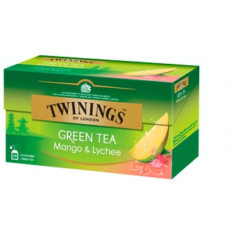 Twinings vihreä tee 25x1,8g mango-litsi