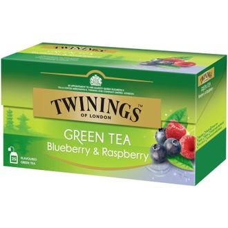 Twinings vihreä tee 25x1,6g must-vadelma
