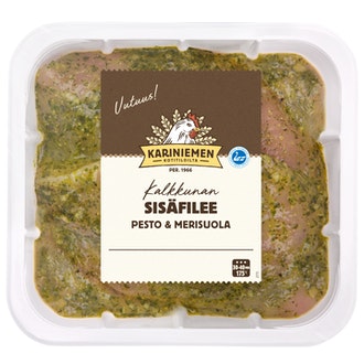 Kariniemen kalkkunan sisäfilee n. 600g pesto-merisuola