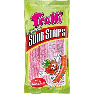 Trolli Sour Strips Mansikka 85g