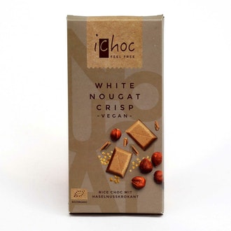 iChoc riisimaitosuklaa white nougat crisp 80g Luomu