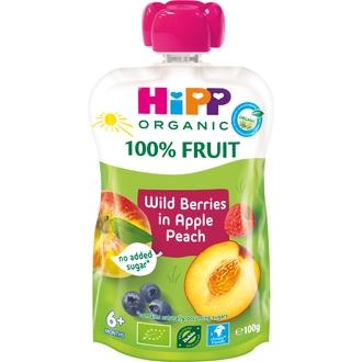 Hipp 100G Luomu Smoothie Omenaa, Persikkaa, Mustikkaa&Vadelmaa Soseena 6Kk