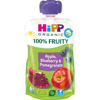 HiPP HiPPiS Luomu Omena Mustikkaa ja Granaattiomenaa 100g 6kk