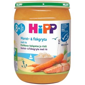 Hipp 190G Tillirisottoa Porkkanaa Ja Lohta 8Kk