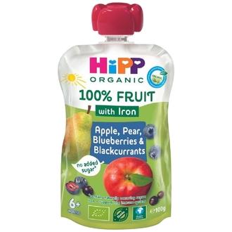 Hipp Hippis 100G Luomu Smoothie Omena Päärynä Marjat Ja Rautaa 6Kk