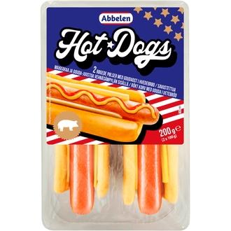 Abbelen hot dog goudajuustolla vehnäsämpylän sisällä 2 x 100 g