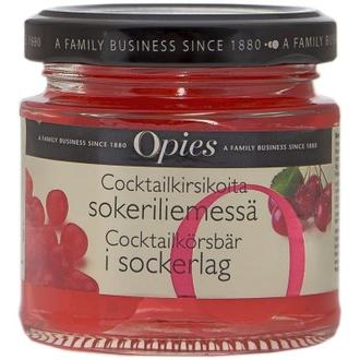 Opies cocktailkirsikoita sokeriliemessä 130/70g