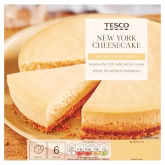 Tesco 450G New York Cheesecake Vaniljanmakuinen Juustokakku Keksipohjalla. Pakaste