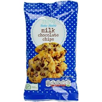 Tesco 100G Milk Chocolate Chips Maitosuklaapaloja Leivontaan