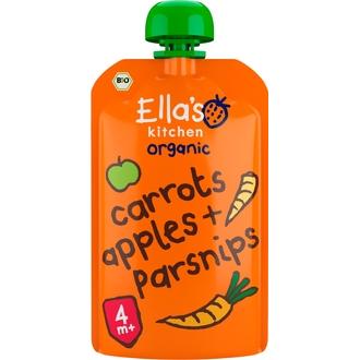 Ella\'s Kitchen 120g Carrots apples+parsnip, Porkkana omena palsternakka sose, alkaen 4 kk, luomu