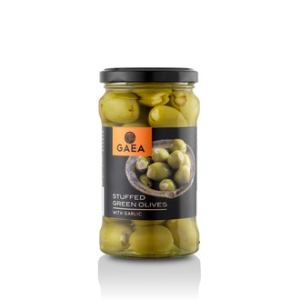 Gaea Valkosipulilla täytetyt vihreät oliivit 295g/170g