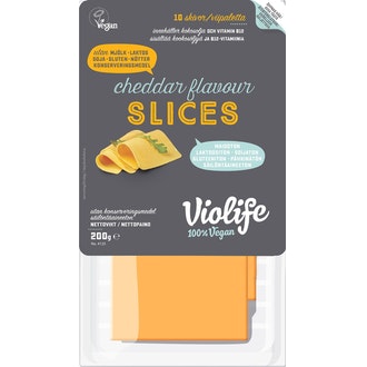 Violife 200g cheddar viipaleet kasviperäinen juustovaihtoehto