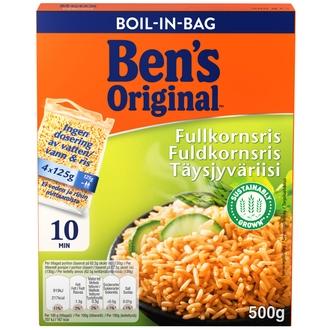 Ben\'s Original Täysjyväriisi keitinpusseissa 4x125g