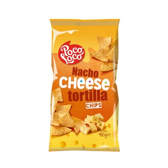 Poco loco nacho cheese tortilla chips 450g maissilastu