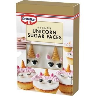 Dr. Oetker Unicorn Sugar Faces -sokerikoristeet 10g