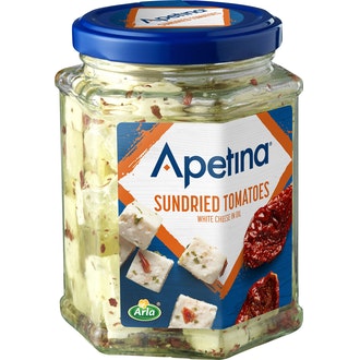Apetina 265/140g välimerellinen juusto kuutiot maustetussa öljymarinaadissa sis. aurinkokuivatut tomaatit