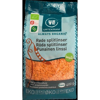 URTEKRAM luomu Punainen linssi 400g