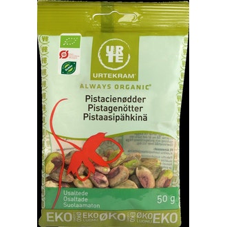Urtekram pistaasipähkinä 50g suolaamaton, luomu