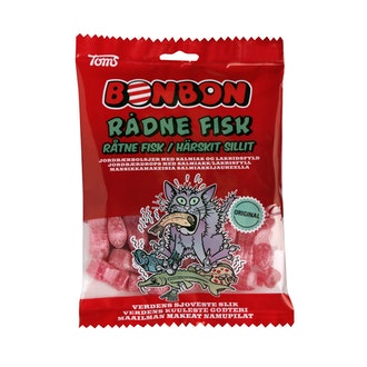 BonBon härskit sillit makeispussi 125g mansikkamakeisia salmiakkijauheella