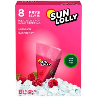 Sun Lolly 8x60ml/65g Pakasta itse mehujää Vadelma
