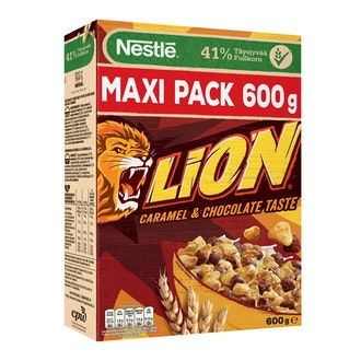 Nestlé Lion 600g suklaan ja toffeen makuisia vehnä-riisimuroja