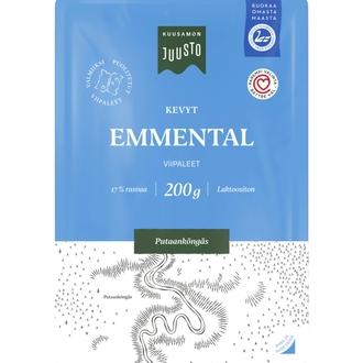 Kuusamon Juusto kevyt Emmental juustoviipale 17% 200 g