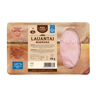 Makuliha Aito lauantaimakkara 170g siivu