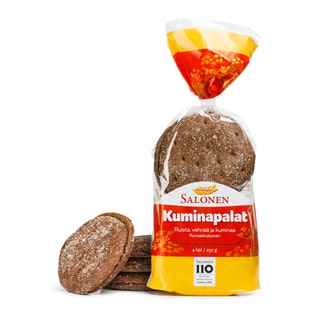 Perheleipuri Salonen kuminapalat 4 kpl/250g ruissekaleipä