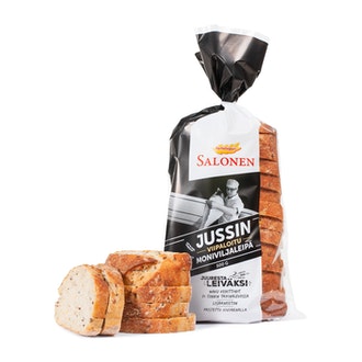Perheleipuri Salonen Jussin moniviljaleipä 500g viipaloitu moniviljaleipä