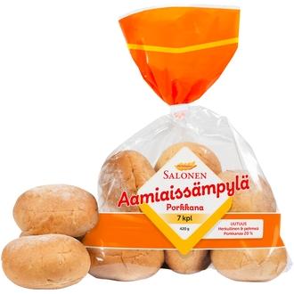 Perheleipuri Salonen Aamiaissämpylä porkkana 7/420 g porkkanalla maustettu vehnäsämpylä, halkaistu