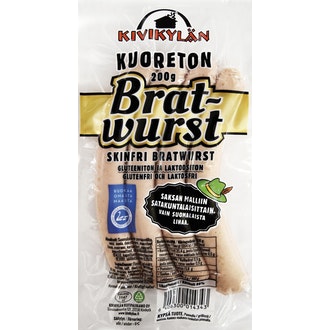 Kivikylän kuoreton bratwurst 200g