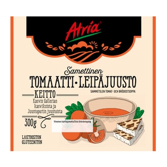 Atria Samettinen tomaatti-leipäjuustokeitto 300g