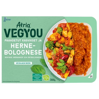 Atria VegYou paahdetut kasvikset ja hernebolognese 300g