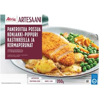Atria Artesaani Paneroitua Possua Konjakki-Pippurikastikkeella ja Kermaperunat 350g