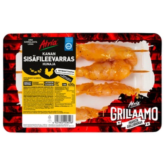 Atria broilerin sisäfileevarras 400g hunajamarinoitu