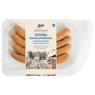 Atria artesaani lämminsavustettu raakamakkara 240g gouda
