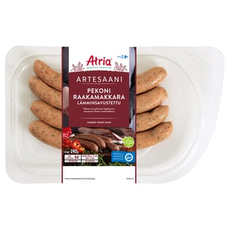 Atria artesaani lämminsavustettu raakamakkara 240g pekoni
