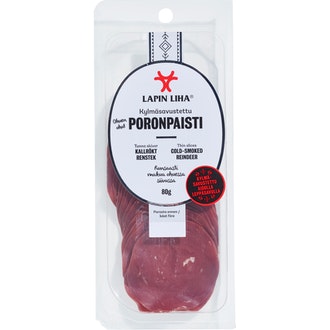 Lapin liha kylmäsavustettu poronpaisti 80g ohuen ohut leikkele