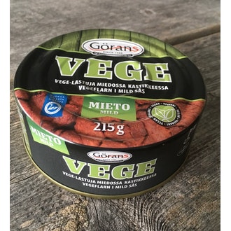 Görans Vegelastu miedossa kastikkeessa 215g