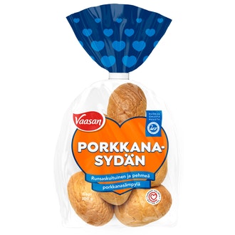 Vaasan porkkanasydän sämpylät 6kpl/300g