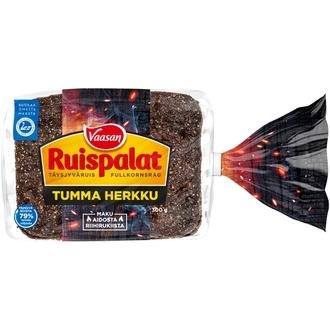 Vaasan Ruispalat Tumma Herkku 300g 6 kpl täysjyväruisleipä