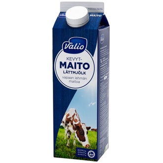 Valio vapaan lehmän kevytmaito 1 l