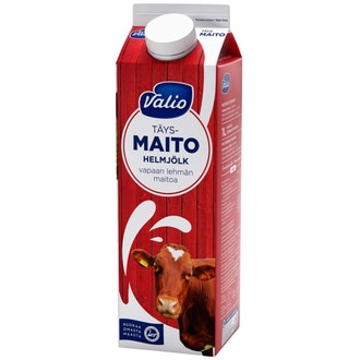 Valio vapaan lehmän täysmaito 1 l