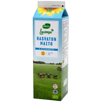 Valio Luomu™ D-vitaminoitu rasvaton maito 1 l