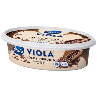 Valio Viola® kevyt e200 g kolme pippuria tuorejuusto laktoositon