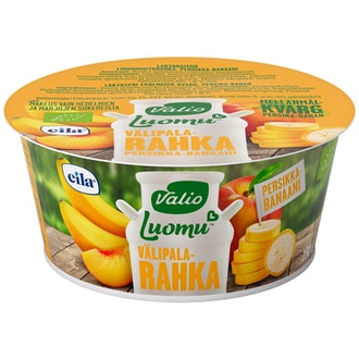 Valio Luomu laktoositon persikka-banaani välipalarahka 150g