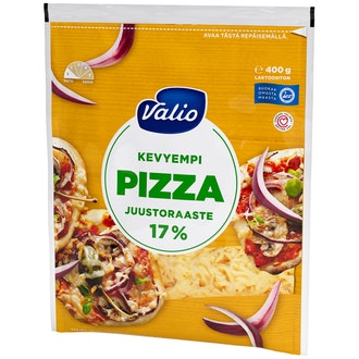 Valio kevyempi pizzajuusto 17 % e400 g raaste
