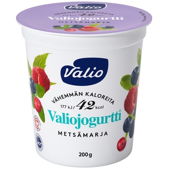 Valiojogurtti 200g vähemmän kaloreita metsämarja HYLA