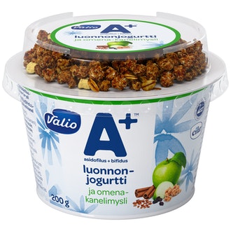 Valio A+ luonnonjogurtti 200g omena-kanelimysli laktoositon